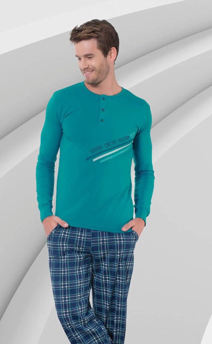 Aydoğan Erkek Pamuk Pijama Takımı Modal Kumaş Uyku Giyim