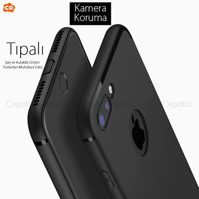 iPhone 6-6s Kamera Korumalı İnce Mat Tıpalı Silikon Kılıf