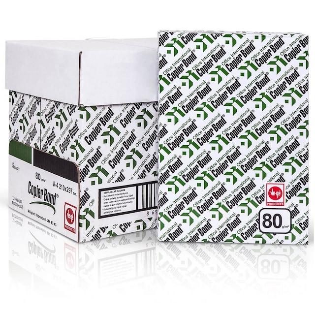 Copier Bond A4 Fotokopi Kağıdı 80 gr. 5x500 (1 koli) Ve-ge