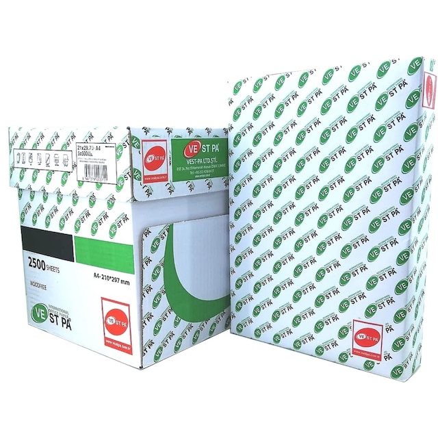 Vestpa A4 Fotokopi Kağıdı 5x500 (1 Koli-5 Paket)