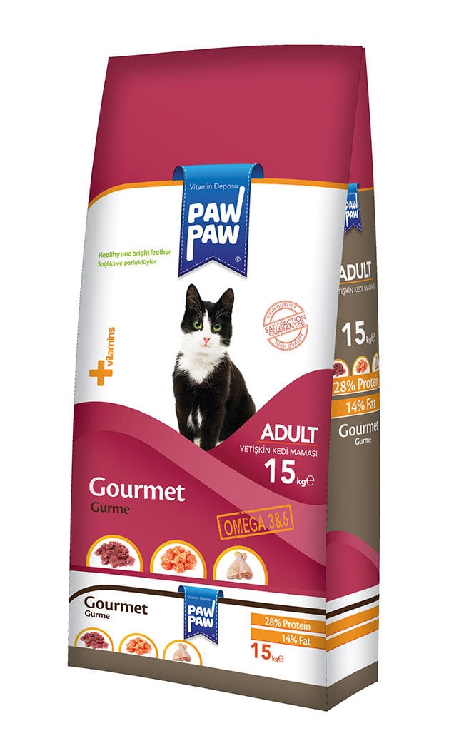 Paw Paw Gourmet Gurme(Renkli) Yetişkin Kedi Maması 15 Kg SKT/2021