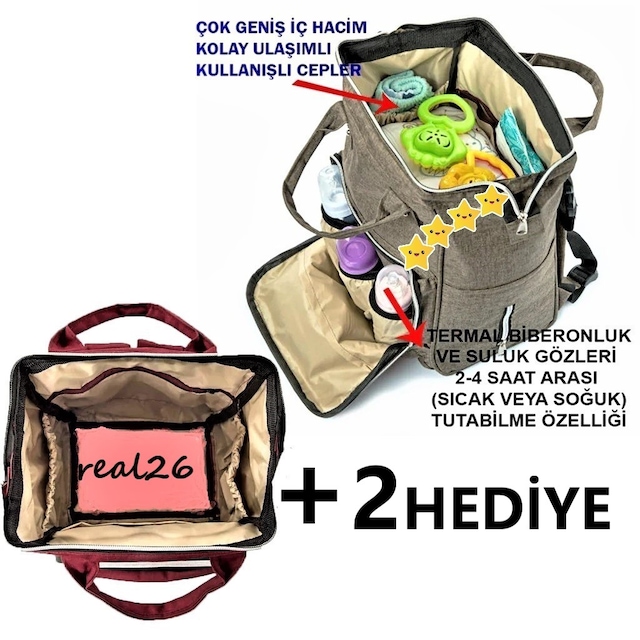 ANNE BEBEK BAKIM SIRT VE EL ÇANTASI GARANTİLİ VE HEDİYELİ
