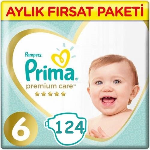 Prima Premium Care 6 Beden Numara 2x62 124 Adet Bebek Bezi