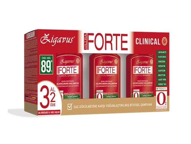 Zigavus Ultra Forte Clinical 3 Al 2 Öde Şampuan Çeşitleri 3 x 300