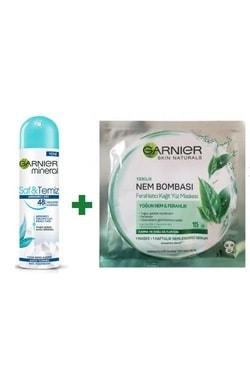 Garnier Mineral Saf Temiz Deodorant+Nem Bombası Maske Set