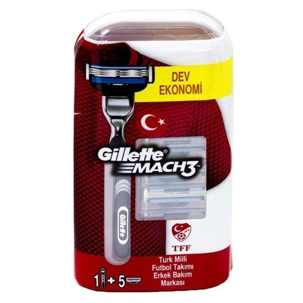 Gillette Mach3  Tıraş bıçağı 5 Yedek + Traş Makinesi