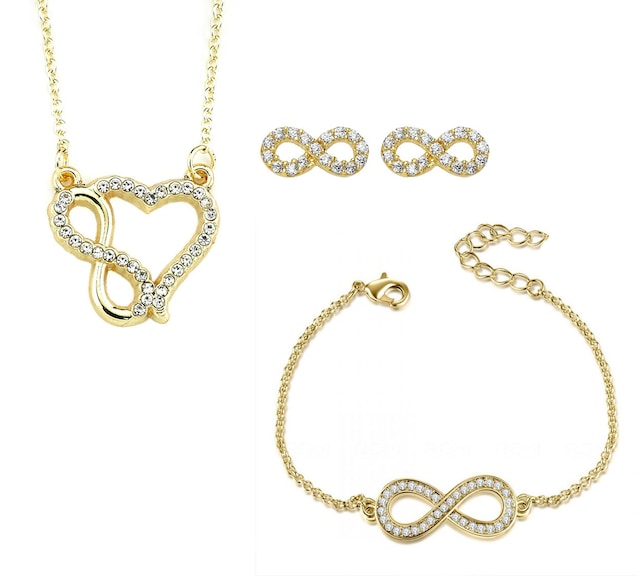 Forentina Sonsuzluk Takı Seti - Kolye Küpe Bileklik Anneler Günü