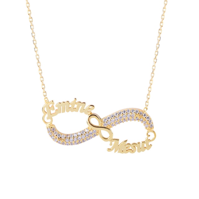 Glorria Kişiye Özel İsimli Sonsuzluk Gümüş Kolye GLR549