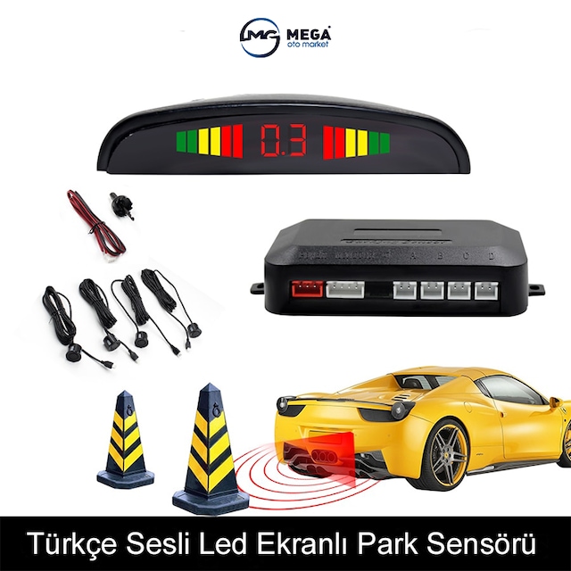 Türkçe Sesli Led Ekranlı Park Sensörü Ottoman 4 Renk Seçeneği