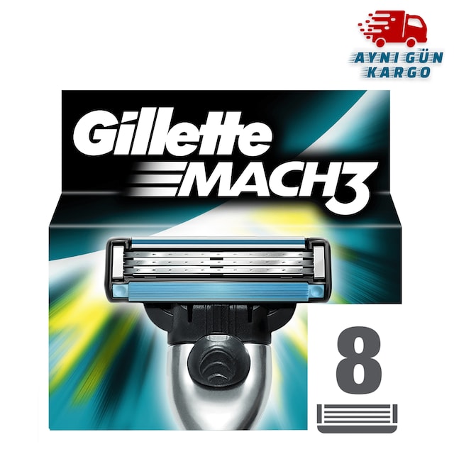 Gillette Mach3 Yedek Tıraş Bıçağı 8'li Karton Paket