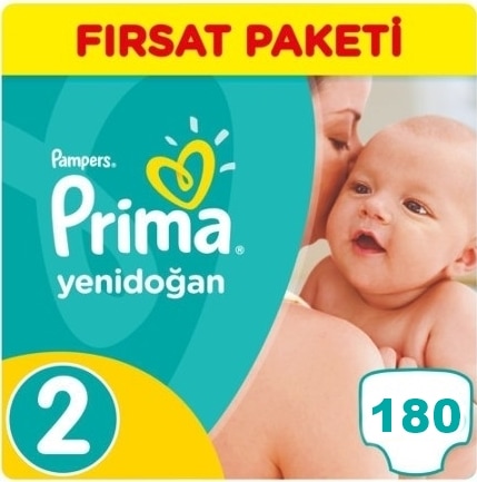 Prima Yenidoğan Bebek Bezi No: 2 Beden (180 Adet) Fırsat Paketi