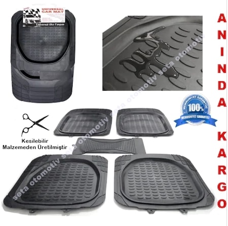 3D HAVUZLU Paspas Tüm Araçlar İçin Uyumlu 5 Parça  KOKU HEDİYELİ