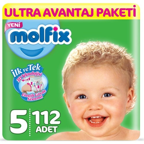Molfix Bebek Bezi 5 Beden Junior Ultra Avantaj Paketi 112 Adet
