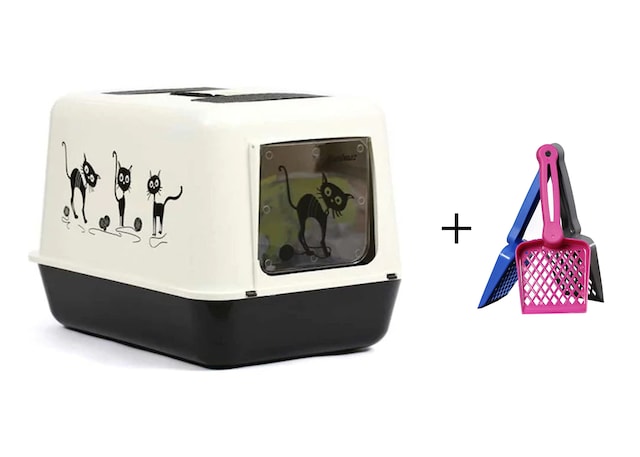 Kırılmaz Flip Kapaklı Büyük Lüks Kapalı Kedi Tuvaleti (HEDİYELİ)