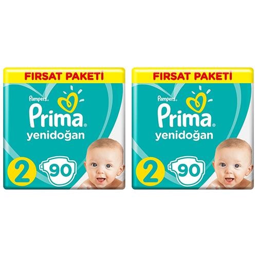 Prima Bebek Bezi 2 Beden 4-8 Kg 90'lı 2 Paket 180 Adet
