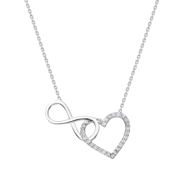 Glorria Gümüş Kalp Sonsuzluk Kolye