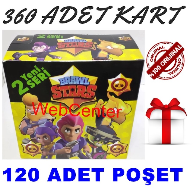 Brawl Stars 2.Son Seri 360 Adet Oyun Kartı Orjinal Kutu+Hediyeler