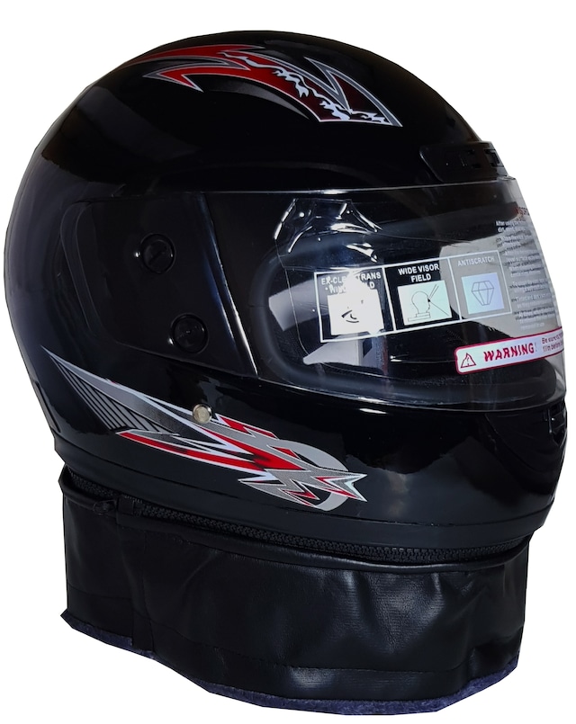 ASM TAM KAPALI MOTOSİKLET KASKI + BOYUN DERİLİ / KAMPANYALI ÜRÜN