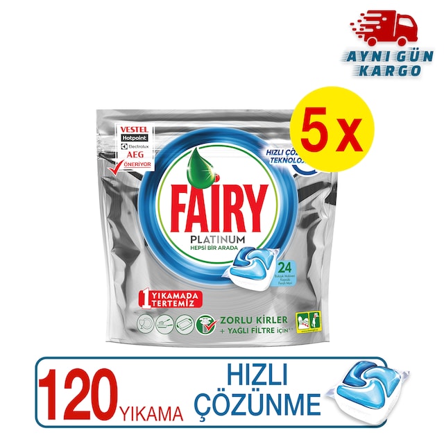 Fairy Platinum Bulaşık Makinesi Kapsülü Hızlı Çözünme 120 Yıkama