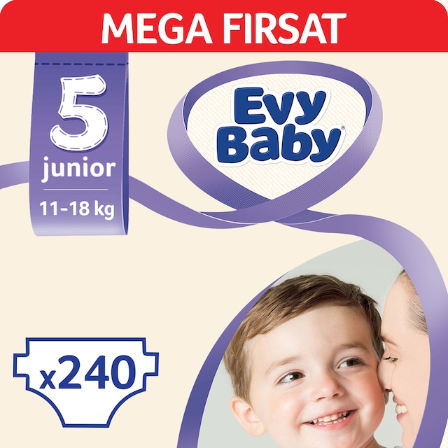 Evy Baby Bebek Bezi 5 Numara 240 Adet MEGA FIRSAT