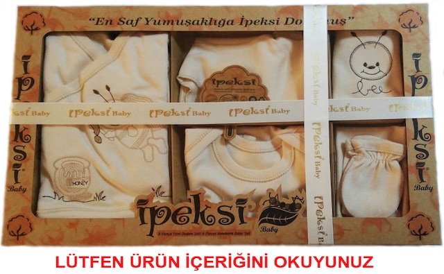 İpeksi Organik 8 Parça Bebek Hastane Çıkışı Erkek-Kız ORJİNAL