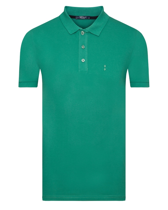 Süvari Slim Fit Polo Yaka Haki Yeşili Erkek Tişört