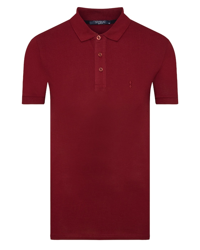 Süvari Slim Fit Polo Yaka Kırmızı Erkek Tişört