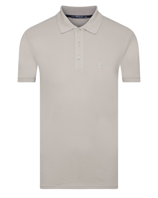 Süvari Slim Fit Polo Yaka Gri Erkek Tişört