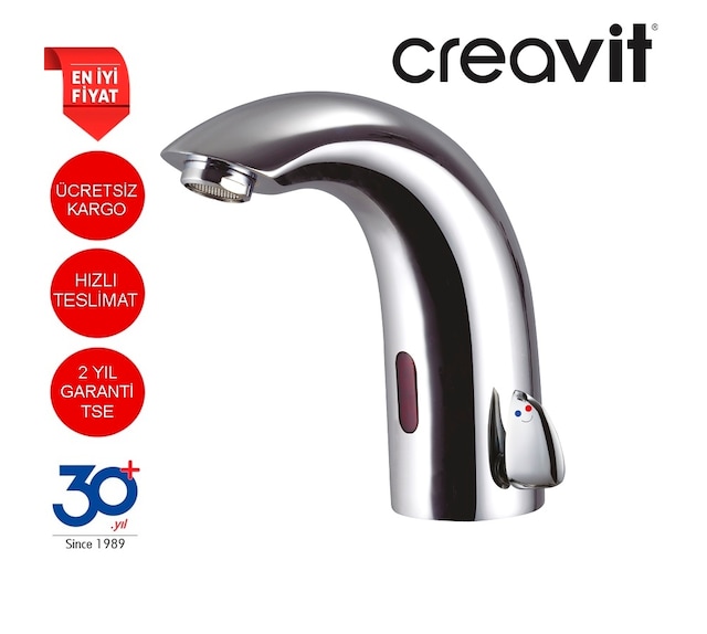 CREAVİT ES2210 FOTOSELLİ ÇİFT SU GİRİŞLİ LAVABO BATARYASI