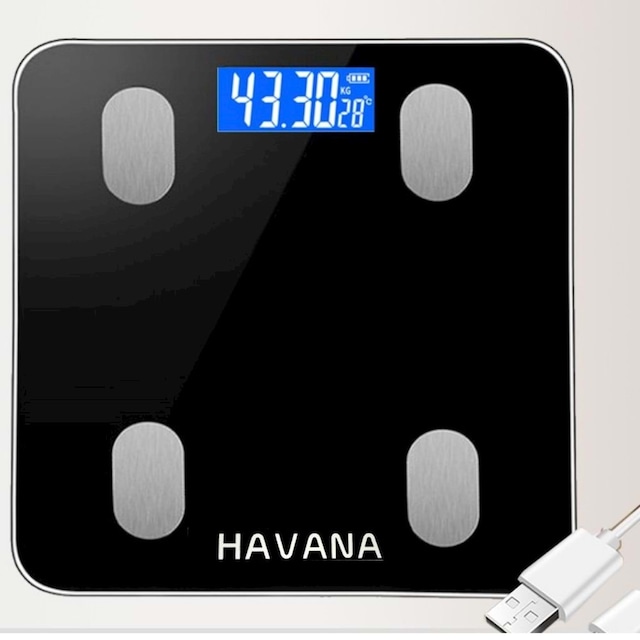 Havana Yağ Ölçer Fonksiyonlu Akıllı Bluetooth Tartı Baskül