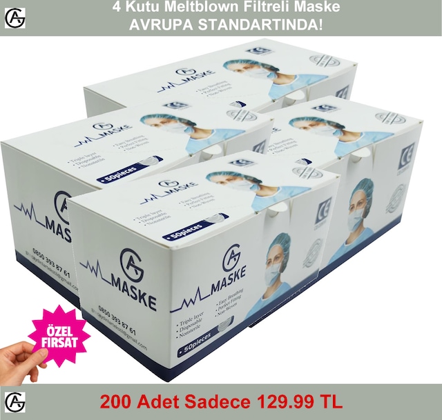 4 Kutu Meltblown Gerçek Cerrahi Maske | Özel Fırsat