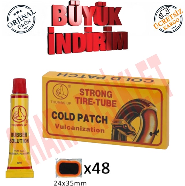 Bisiklet Lastik Tamir Yama Seti Soğuk Yama 48 li