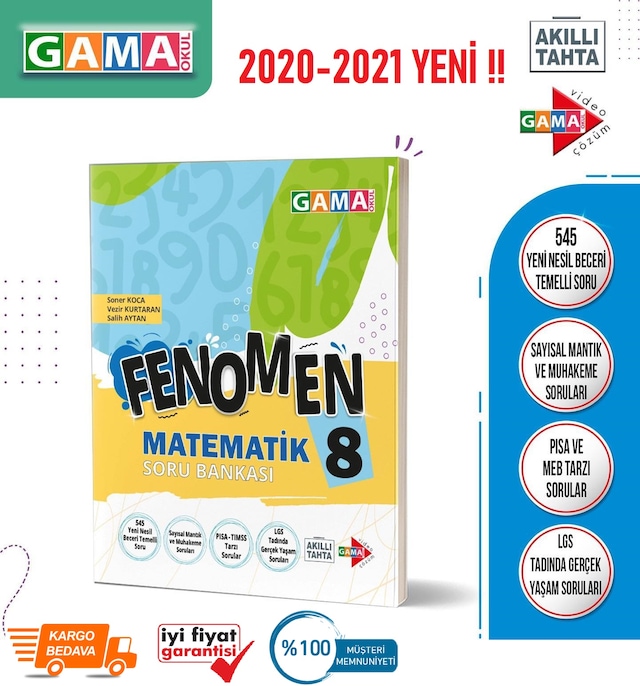 Gama Fenomen 8. Sınıf LGS Matematik Soru Bankası 2021