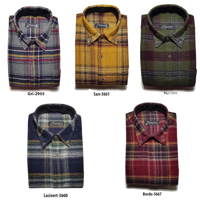 Fabio Cassani Klasik Kışlık HAKİKİ Oduncu Gömleği 18 Renk