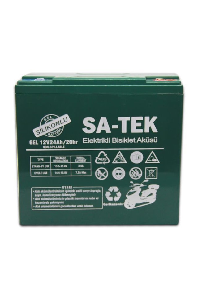 ELEKTRİKLİ MOTORSİKLET AKÜSÜ JEL SA-TEK 12V 24 AH AKÜ