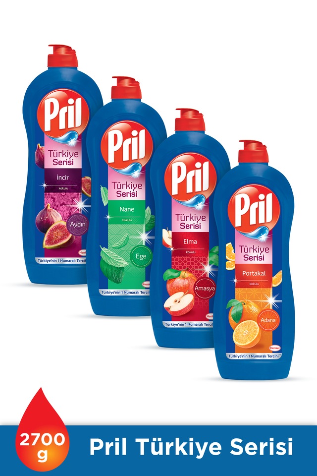 Pril Türkiye Serisi Elde Sıvı Bulaşık Deterjanı 4 x 675 G