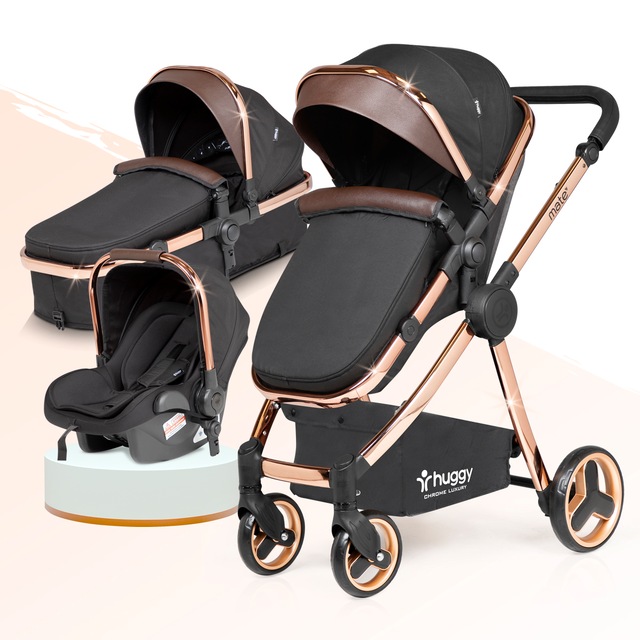 Huggy Mate 4 in 1 Chrome Luxury Krom Extra Parlak Travel Sistem Bebek Arabası