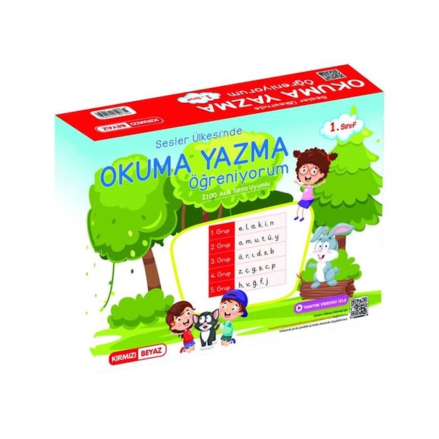 Kırmızı Beyaz Okuma Yazma  sesler ülkesi1.Sınıf Eğitim Kitabı Set