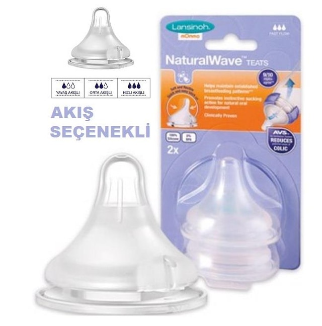 Lansinoh Natural  Biberon Emziği 2'li YAVAŞ - ORTA - HIZLI AKIŞ