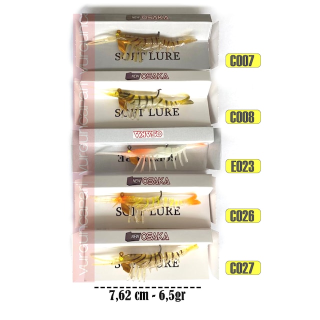 Osaka Caridina Shrimp 7.62cm 6.5g TPE Yumuşak Silikon Karides