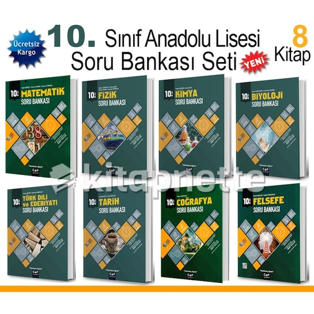 Çap Yayınları 10.Sınıf Anadolu Lisesi Soru Bankası Seti 8 Kitap