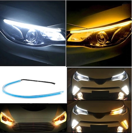 Far Üstü Kayar Led - Kayar Sinyalli - 60cm+60cm Far Ledi