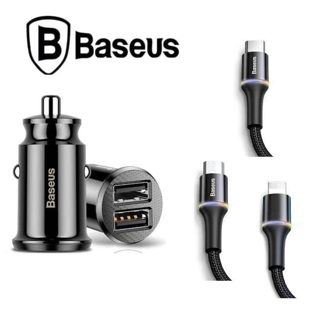 Baseus Mini Dual USB 3.1A Çakmaklık Hızlı Araç Şarj Cihazı