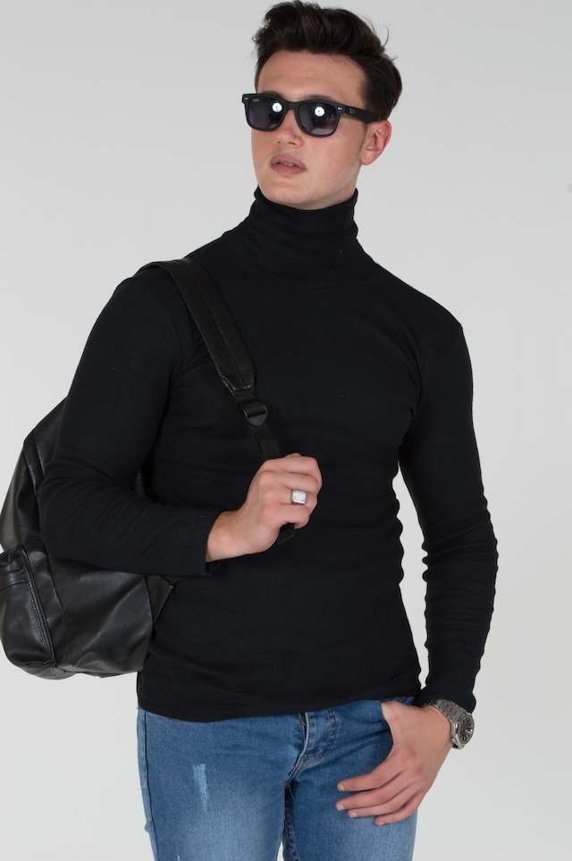 Erkek Balıkçı Yaka Boğazlı Triko Kazak - 12 Renk Seçeğiyle