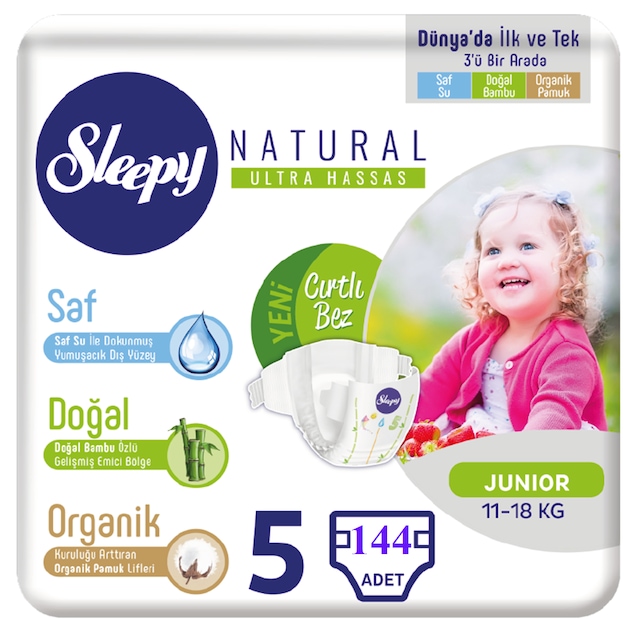 SLEEPY NATURAL BEBEK BEZİ 5 NUMARA 3 LÜ JMB JUNIOR 72x2 144 ADET