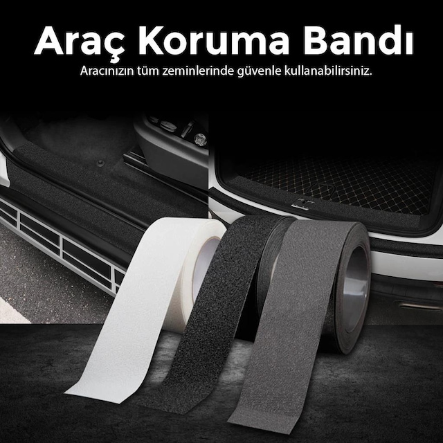 Araç Oto Araba Çizik Koruma Bant Kapı Eşiği Siyah - Gri - Beyaz