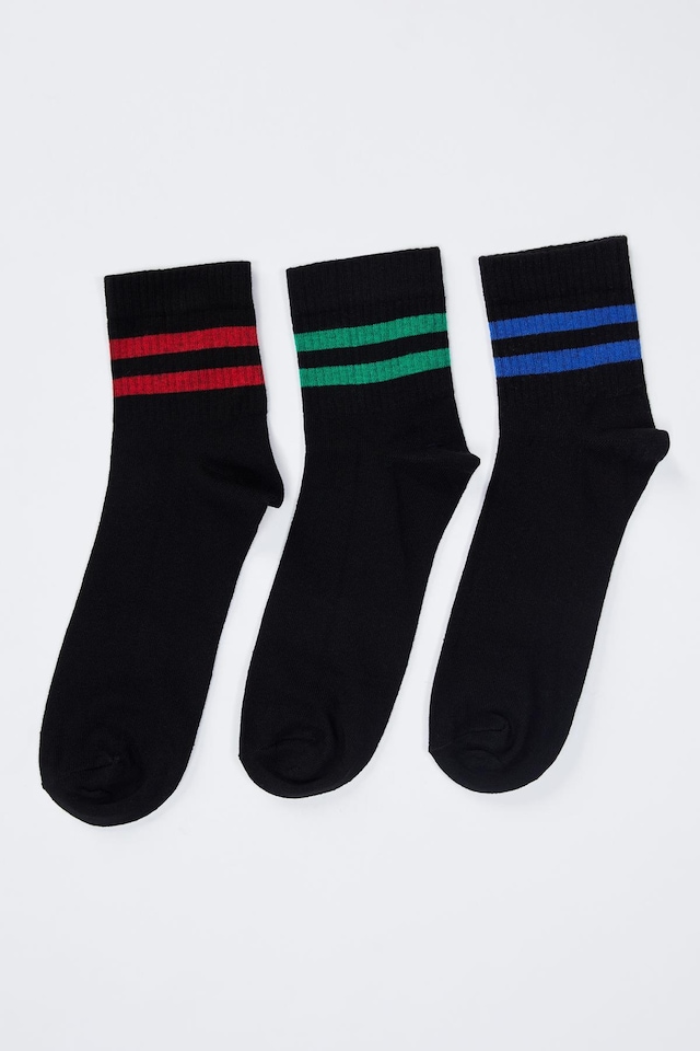 DEFACTO Desenli Baskılı Soket Çorap 3lü