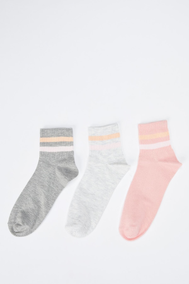 DEFACTO Desenli Soket Çorap 3lü