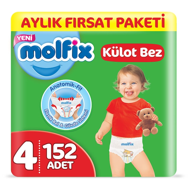 Molfix Külot Bez 4 Beden Maxi Aylık Fırsat Paketi 152 adet