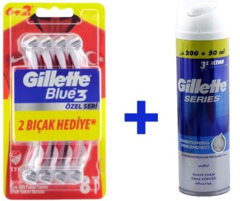 Gillette Pride 8’li Tıraş Bıçağı + Conditioning Köpük 250 ML